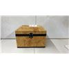 Image 1 : Fabric Stprage Chest With Metal Hnadles On The Side. 10.25 x 10.75"