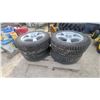 Image 1 : Set of Four Tires and Rims P235/60R18 M+S Tires on 5-Spoke Silver Alloy Wheels Good Tires