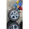Image 3 : Set of Four Tires and Rims P235/60R18 M+S Tires on 5-Spoke Silver Alloy Wheels Good Tires