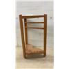 Image 1 : Wooden Corner Pool Cue Rack with Triangular Base, 29 x 21 x 13" Top Needs Re-Securing