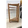 Image 2 : Wooden Corner Pool Cue Rack with Triangular Base, 29 x 21 x 13" Top Needs Re-Securing