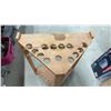 Image 3 : Wooden Corner Pool Cue Rack with Triangular Base, 29 x 21 x 13" Top Needs Re-Securing