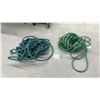 Image 1 : Two Green Garden Hoses, One with Yellow Stripe and More