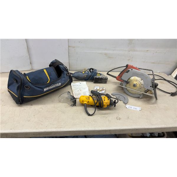 Milwaukee Tilt-Lok 6390-20 7 1/4" Circular Saw, DeWalt Grinder, Mastercraft Bag, and More