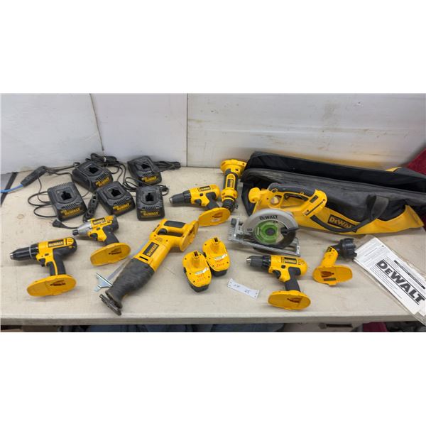 DeWalt DC970 18-Volt 1/2" Cordless Drill/Driver, Circular Saw, Flashlight, Chargers, Batteries, and