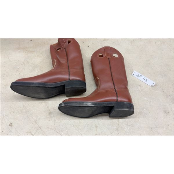 Brown Leather Roper Boots Men's Sz 8