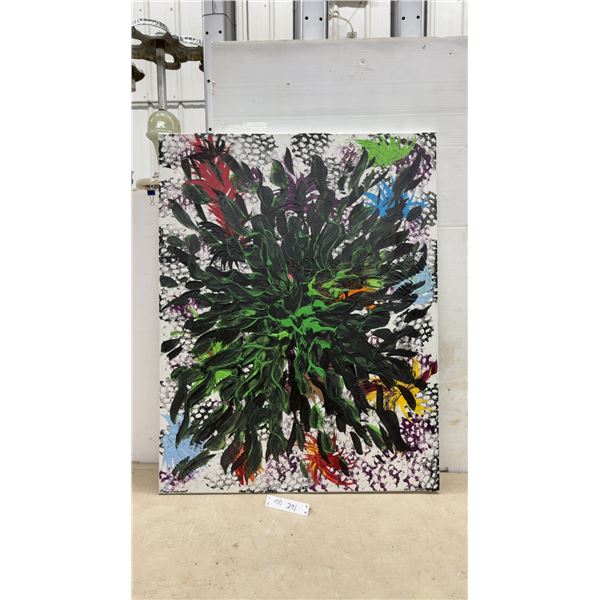 Mary Zubiniak Original Abstract Acrylic Painting on Stretched Canvas, 27 x 36"