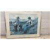 Image 5 : Framed Sailing Ship Mixed-Media Painting Signed Jwan and Two Millet Pictures, Largest 14 x 23"