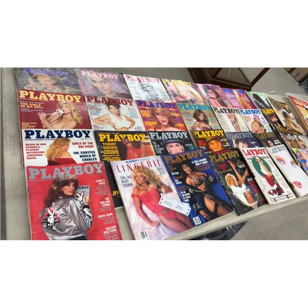 Collection of Vintage Playboy Magazines from the 1980s and 1990s