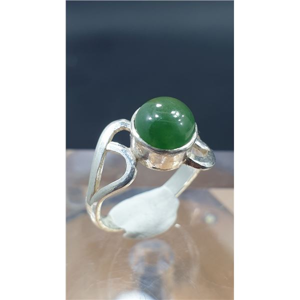 3.1 Ct Certified Silver Jade Gemstone Ring ($1,722 Appraisal)