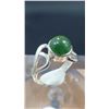 Image 1 : 3.1 Ct Certified Silver Jade Gemstone Ring ($1,722 Appraisal)
