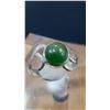 Image 2 : 3.1 Ct Certified Silver Jade Gemstone Ring ($1,722 Appraisal)