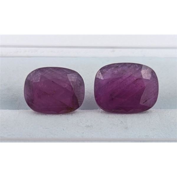 8.52 Ct Certified Mozambique Ruby Gemstone Pair ($10,850 Appraisal)