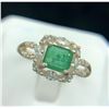 Image 1 : 2.8 Ct Certified Silver Emerald Gemstone Ring ($2,923 Appraisal)