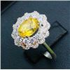 Image 1 : 1.9 Ct Certified Silver Yellow Sapphire Gemstone Ring ($2,611 Appraisal)