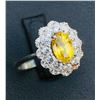 Image 2 : 1.9 Ct Certified Silver Yellow Sapphire Gemstone Ring ($2,611 Appraisal)