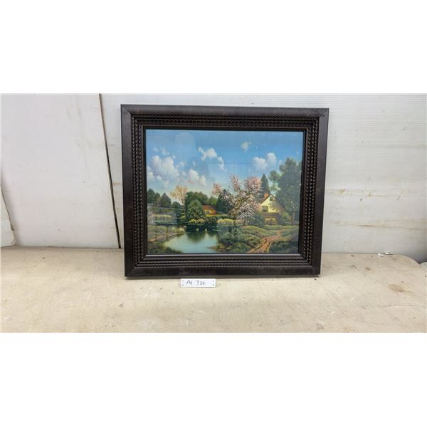 "Apple Blossom Time" Print by George M. Drew, 21 x 25", Framed