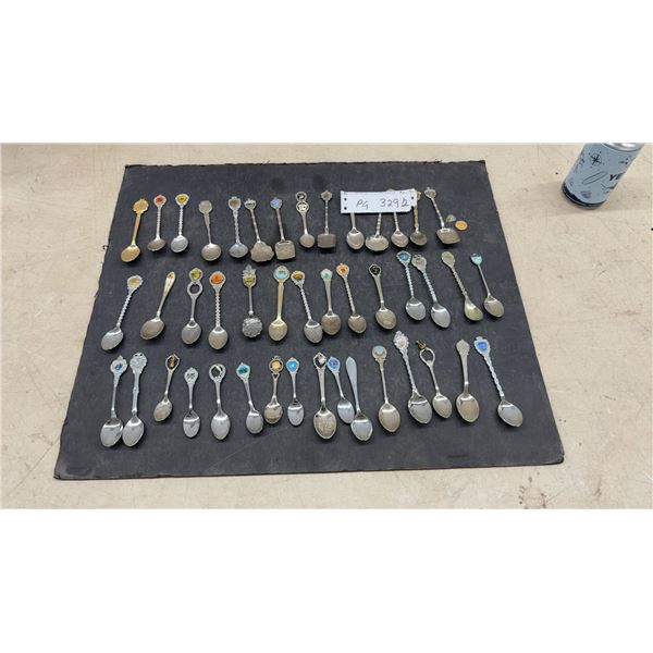 Collection of 44 Souvenir Spoons, Yeti Can & Vintage Mexican Mayan Style Stone Burial Mask, Onyx