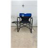 Image 1 : Red Mountain Valley Folding Director Chair with Side Table and Cup Holder, Black and Blue