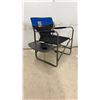 Image 2 : Red Mountain Valley Folding Director Chair with Side Table and Cup Holder, Black and Blue