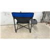 Image 5 : Red Mountain Valley Folding Director Chair with Side Table and Cup Holder, Black and Blue
