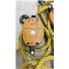 Image 2 : Canada Block Co. Ltd. B 55C Wooden Block and Tackle Set with 40 ft Yellow Synthetic Rope