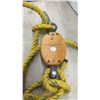 Image 3 : Canada Block Co. Ltd. B 55C Wooden Block and Tackle Set with 40 ft Yellow Synthetic Rope