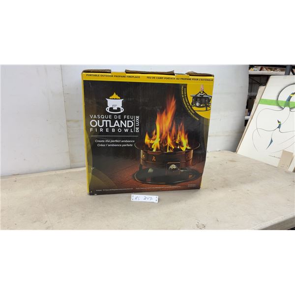 Outland Firebowl Deluxe Portable Outdoor Propane Fireplace with Lava Rocks and Cover