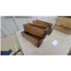 Image 2 : Set of 5 Antique Wooden Sewing Drawers with Ornate Carved Fronts and Wooden Knobs