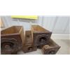 Image 5 : Set of 5 Antique Wooden Sewing Drawers with Ornate Carved Fronts and Wooden Knobs