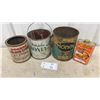 Image 1 : Rogers' Golden Syrup Tin, Ontario Honey Pail, Canadian Honey Pail, and Maple Syrup Tin