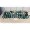 Image 1 : Collection of Vintage Glass Electrical Insulators in Aqua and Clear