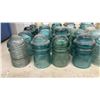 Image 6 : Collection of Vintage Glass Electrical Insulators in Aqua and Clear