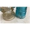 Image 8 : Collection of Vintage Glass Electrical Insulators in Aqua and Clear