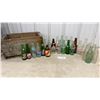 Image 1 : Vintage Coca-Cola Wooden Crate with Assorted Soda Bottles, 7UP, Fanta, Pepsi, and More