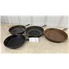 Image 1 : Four Cast Iron Skillets, Various Sizes