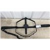 Image 2 : Large Steel Bear Trap with Hexagonal Spiked Jaws, Chain, 43" Spring to Spring, 18" Jaw Width