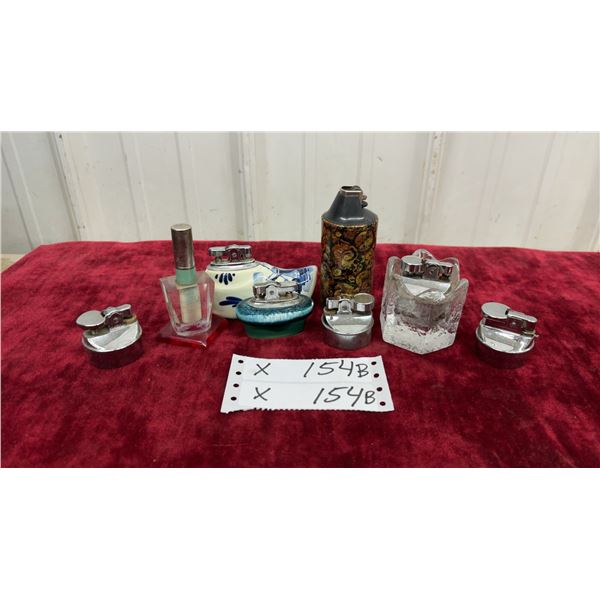 Vintage Table Lighter Collection with Delft Ceramic, Chrome, and Glass Styles and More