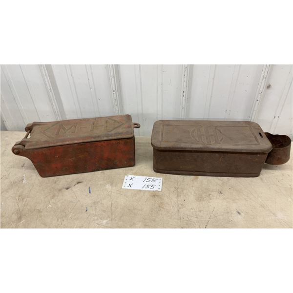 Massey-Harris and International Harvester Cast Iron Tractor Toolboxes