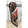Image 4 : Two Hand-Carved and Painted Wooden Rooster Statues 24" Tallest