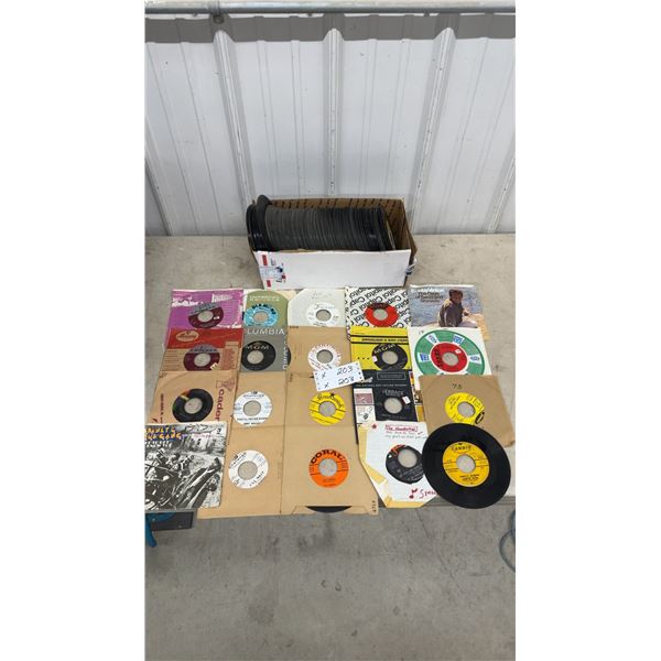 Collection of Vintage 7" 45 RPM Vinyl Records, Various Labels and Artists, and More