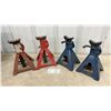 Image 1 : Set of Four Jack Stands, Two Blue and Two Red