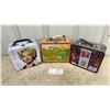 Image 1 : Marilyn Monroe, Three Little Pigs, and FM RedHawks Tin Lunchbox Collection, Three Pieces