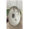 Image 5 : Three Vintage Green Enamel Metal Industrial Pendant Light Shades 12" Diameter