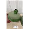 Image 3 : Three Vintage Industrial Enamel Warehouse Light Shades, Green and Red 16 and 17-1/2" Diameters