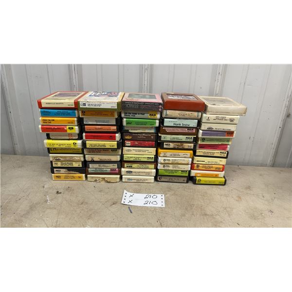 Collection of Vintage 8-Track Tape Cartridges, Willie Nelson, Johnny Cash, and More
