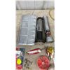 Image 3 : Vintage Fishing Tackle Lot with Lures, Spinners, Flashlights, Weights and More