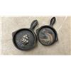 Image 2 : Decorative Hand-Painted Cast Iron Skillets with Folk Art Scenes, Set of Three