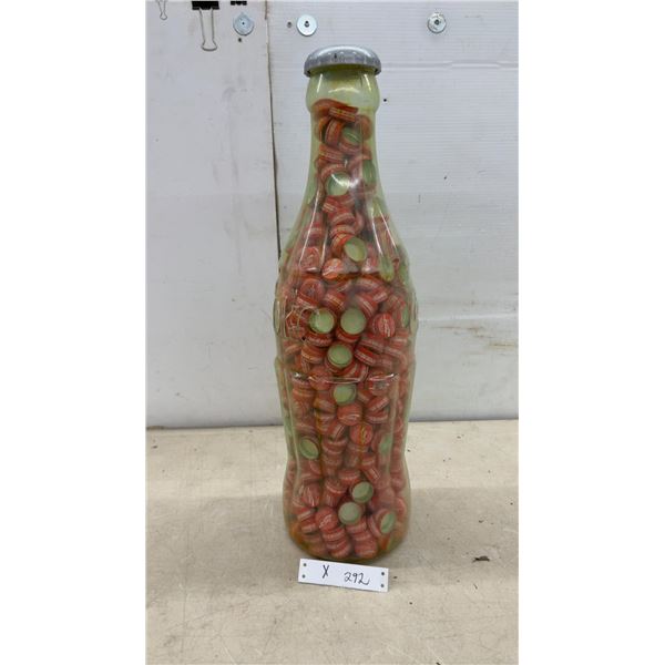 Giant 24" Coca-Cola Contour Bottle Coin Bank Filled with Coca-Cola Bottle Caps