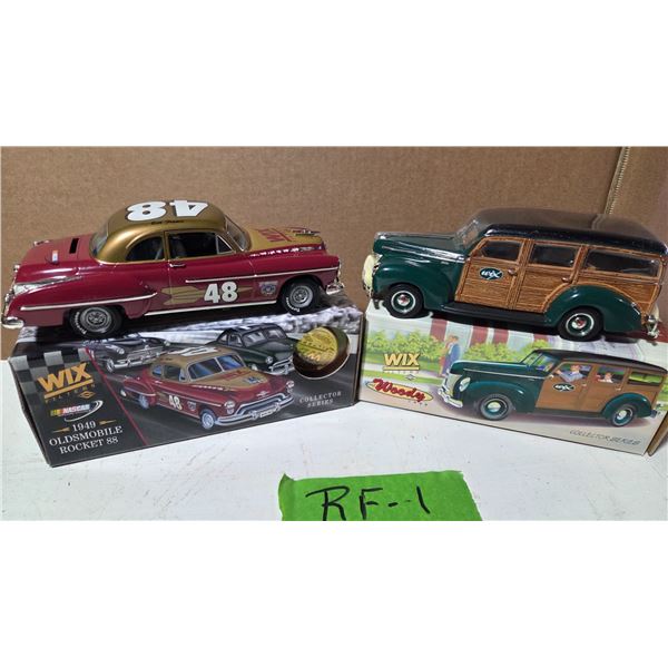 Two WIX Banks, 1949 Olds Rocket, 1940 Ford Woody Wagon 1/25th.